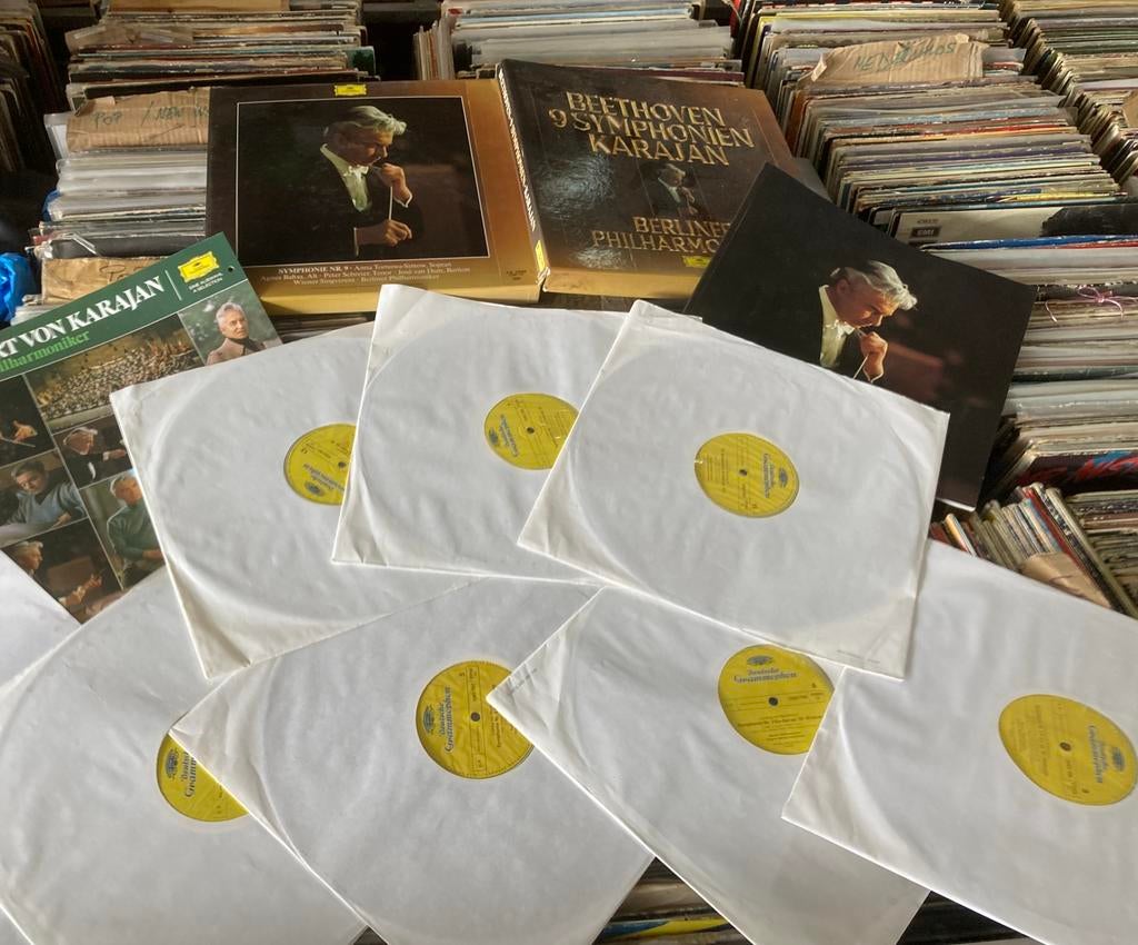 9 Symphonien Beethoven/ Lp BOX Karajan/Deutsche grammophone, Ophalen of Verzenden