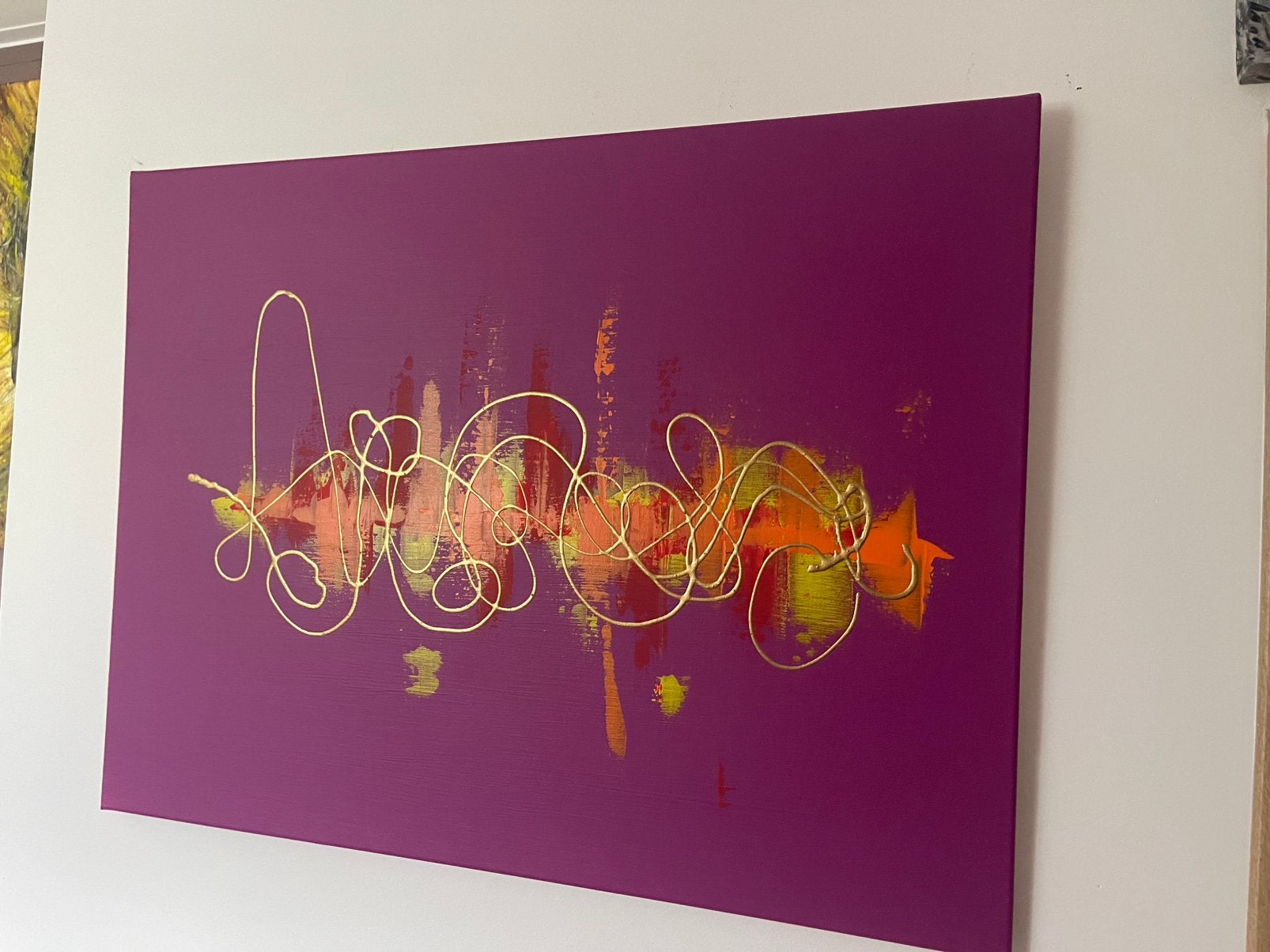 Vrij groot kleurrijk abstract schilderij Mk Art, Ophalen