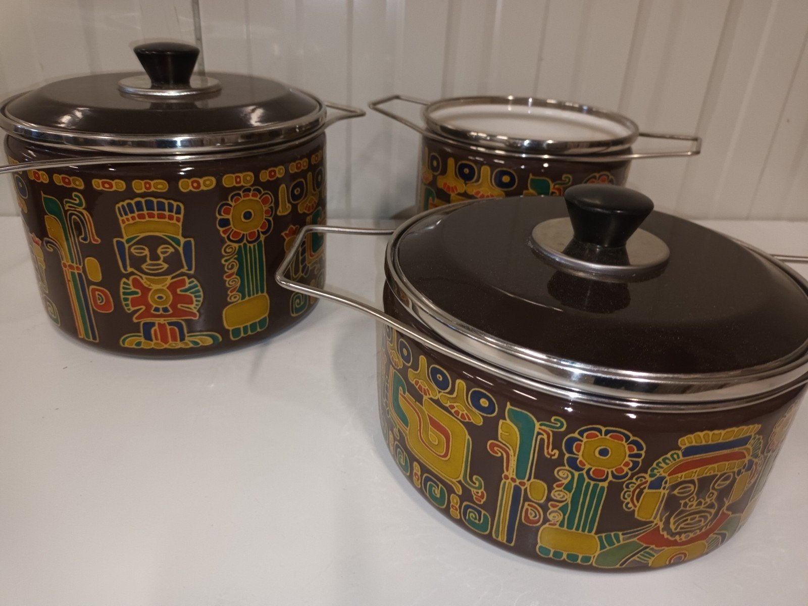 Vintage Marocchi kookpotten set – Jaren 70 Italiaans design, ###, Met deksel, Ophalen of Verzenden, ###