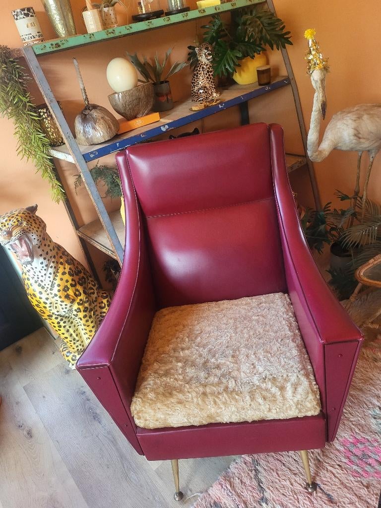 Geweldige éénzit zetel / fauteuille jaren 50, Antiek en Kunst, Ophalen