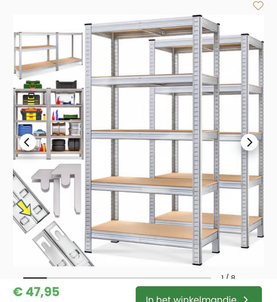3 stellingrekken, Ophalen, Zo goed als nieuw
