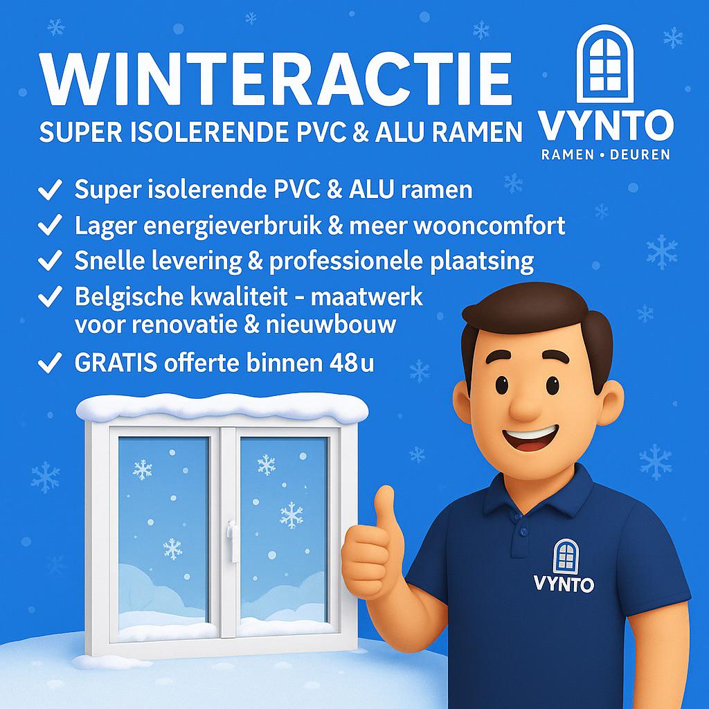 Winteractie! Ramen & Deuren. VYNTO Ramen & deuren. PVC & ALU, Doe-het-zelf en Bouw, Raamkozijnen en Schuifdeuren, Ophalen, Nieuw
