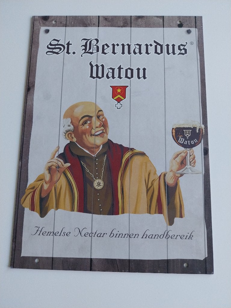 Kartonnen bord St. Bernardus Watou Abdijbier, Ophalen of Verzenden, Zo goed als nieuw, Reclamebord