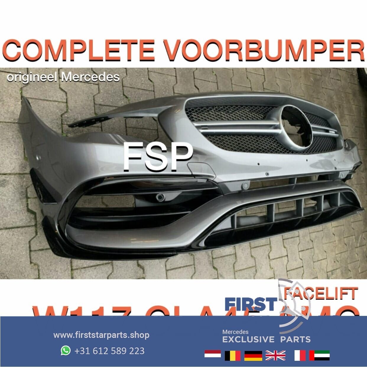 W117 C117 CLA45 AMG AERO VOORBUMPER origineel Mercedes FACEL, Auto-onderdelen, Carrosserie, Bumper, Mercedes-Benz, Voor, Gebruikt