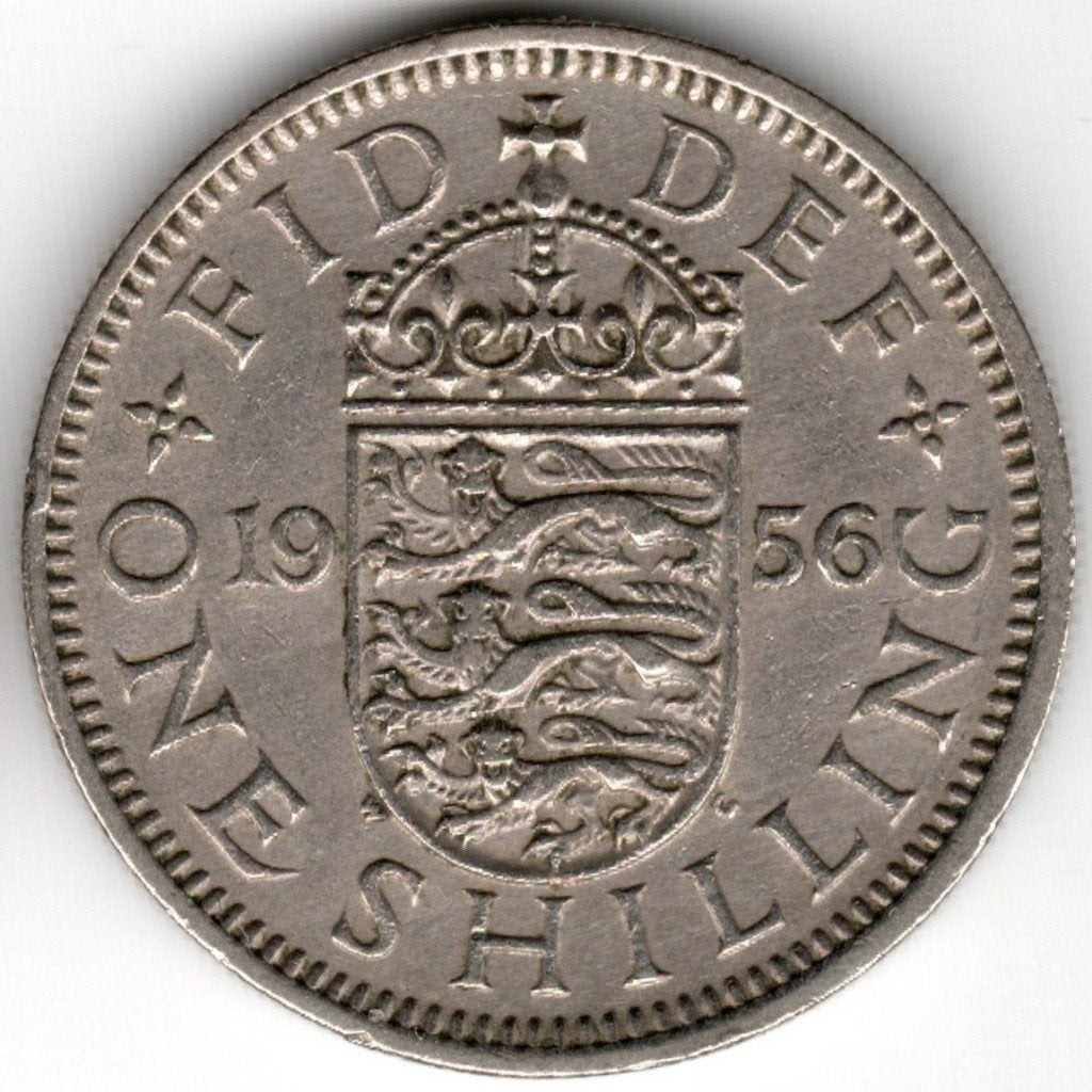 Verenigd Koninkrijk : 1 Shilling 1956 Engels Wapen Ref 16791, Ophalen of Verzenden, Overige landen, Losse munt