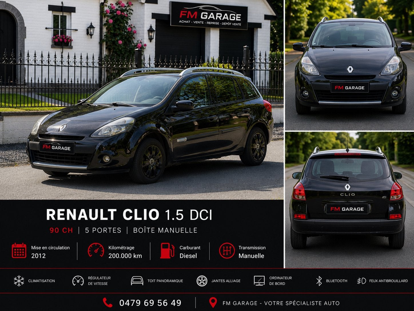RENAULT CLIO TOMTOM ÉDITION – 2012 – DIESEL 0479695649, Autos, Renault, Bluetooth, Euro 5, Achat, Entreprise