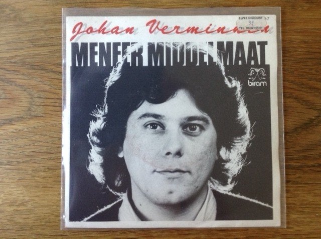 single johan verminnen, En néerlandais, Enlèvement ou Envoi, 7 inch, Housse de protection extérieure
