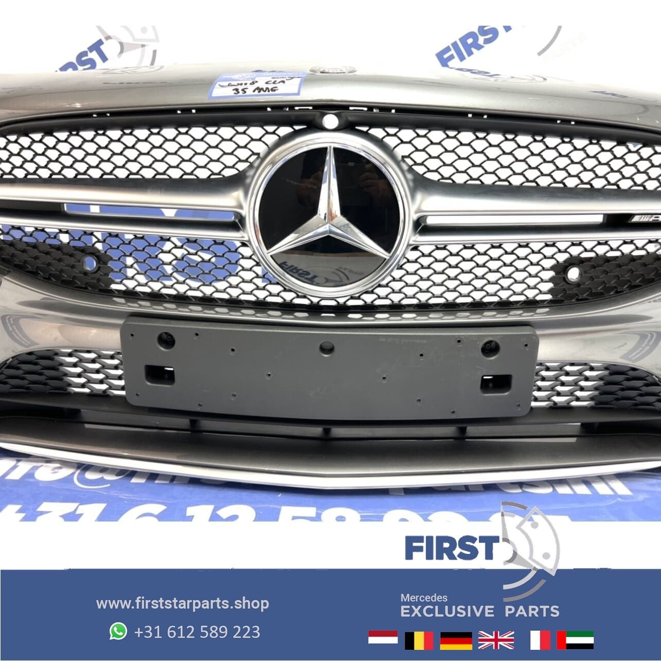 W118 C118 CLA 35 AMG VOORBUMPER GRIJS COMPLEET Mercedes 2018, Utilisé, -, Avant, -