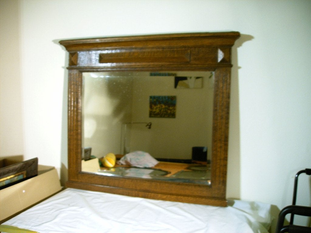 Un grand miroir ancien, Antiquités & Art, Enlèvement, Rectangulaire, 50 à 100 cm, Moins de 100 cm