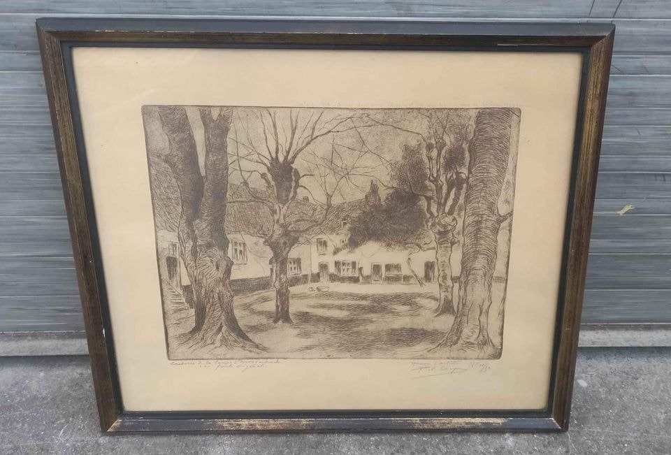 Eau forte épreuve d artiste dilbeek signe pol craps, Enlèvement ou Envoi, Gravure