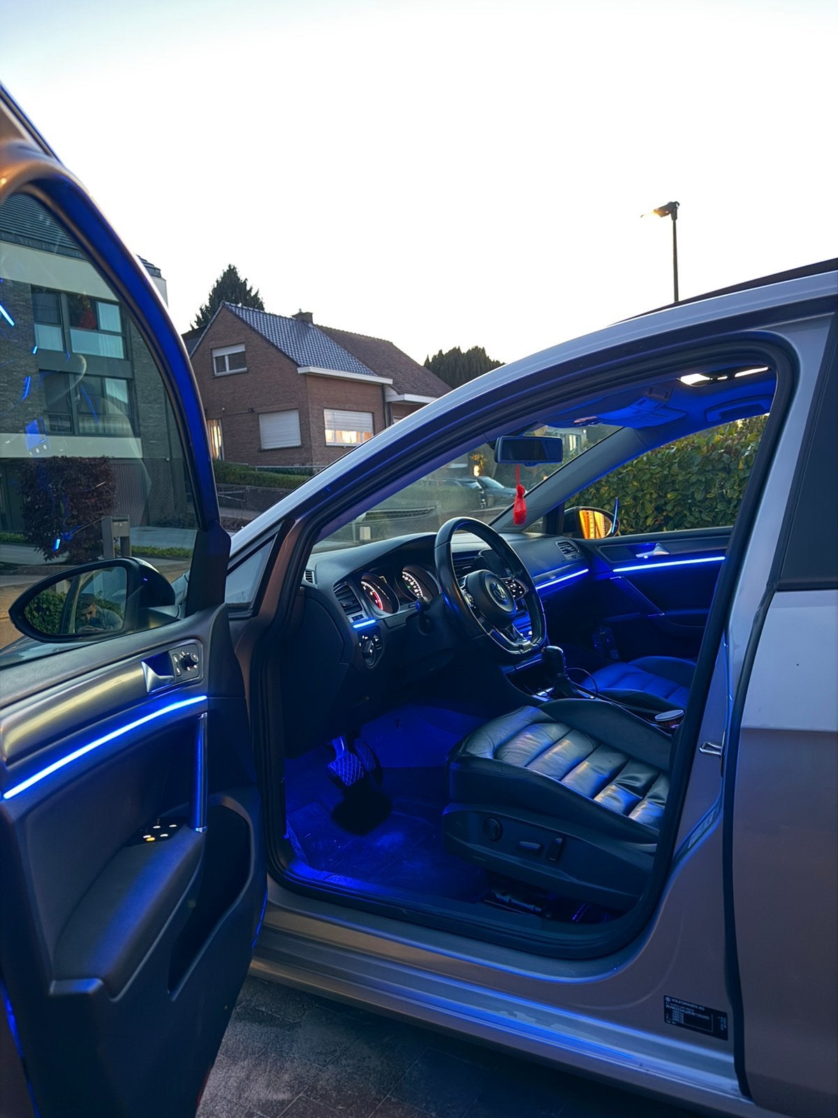 Volkswagen Golf 7 R Line ( automatique ), Auto's, Euro 5, Zwart, Leder, Break