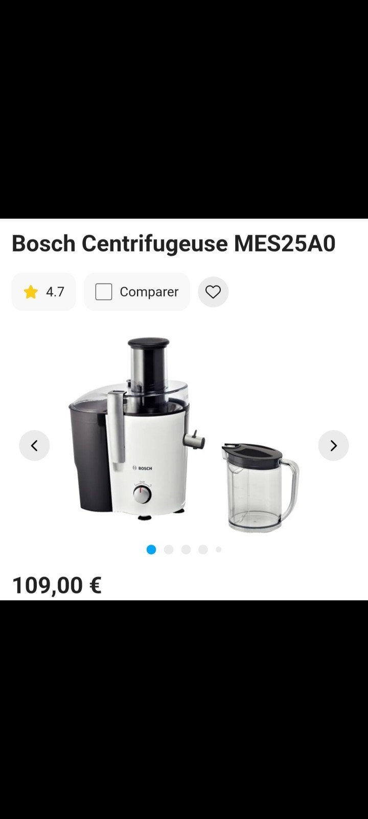 Centrifugeuse BOSCH XL, Enlèvement