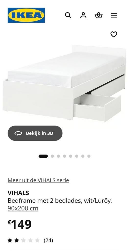1 persoonsbed, Huis en Inrichting, Ophalen, Zwart