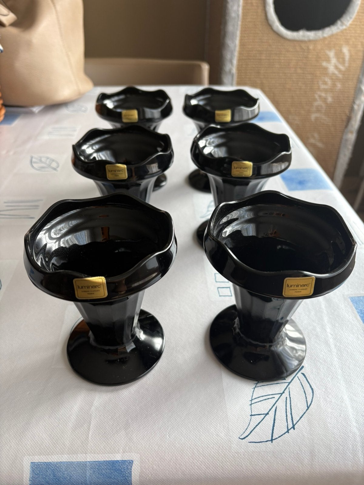 6 stuks nieuw vintage ijcoupes Luminarc, Glas of Glazen, Overige merken, Vintage, Nieuw