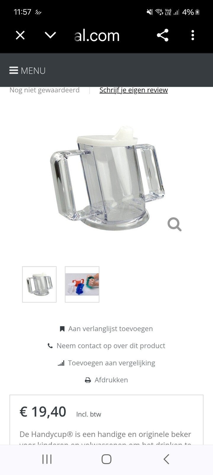 Handy cup voor mensen met slikproblemen of parkinson enz. 5, Enlèvement