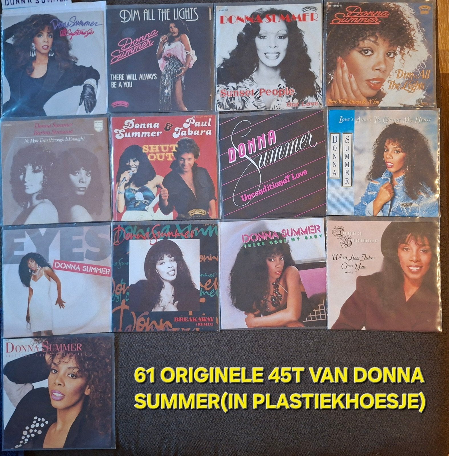 61 SINGLES 45T ORIGINAUX DE DONNA SUMMER, Enlèvement ou Envoi, Pop, 7 inch, Autres types