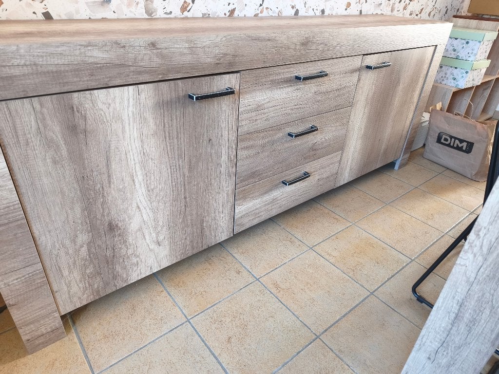 Grote lage buffetkast met houtlook - Zeer goede staat, Ophalen, Met lade(s), 100 tot 150 cm, Zo goed als nieuw