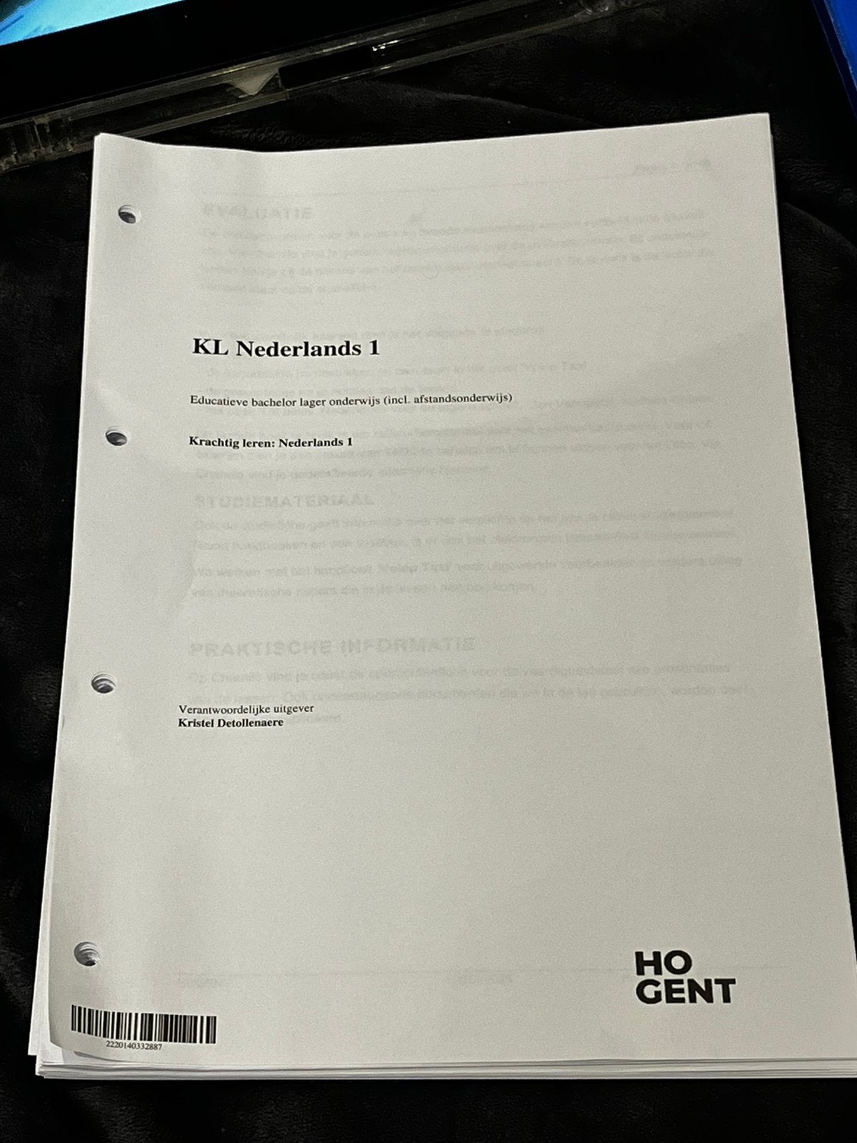 KL Nederlands 1, Ophalen, Gelezen, ASO, Nederlands