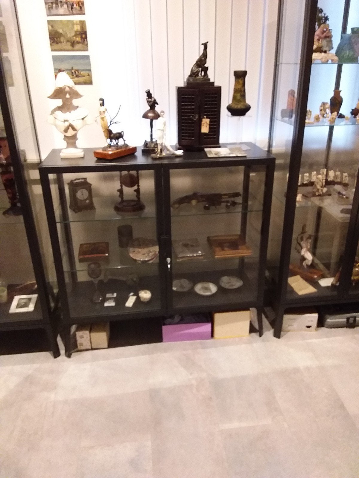 Vitrine kasten met staal nieuw, Antiek en Kunst, Ophalen