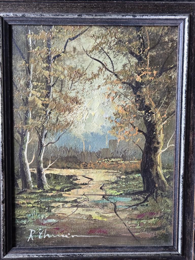 tableau huile artiste THEUNISSEN encadré beau cadre bois, Antiquités & Art, Enlèvement