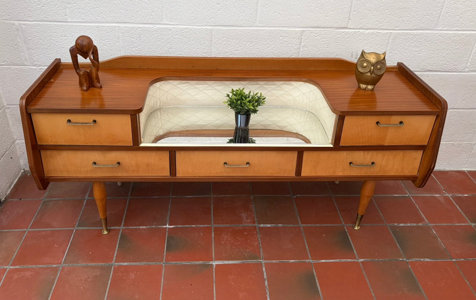 Vintage Scandinavisch klein dressoir/meubilair, Ophalen, Gebruikt, Met klep(pen)