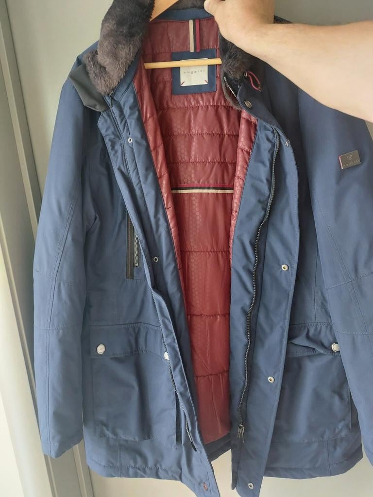 Geklede blauwe winterjas bugatti 2xl rainseries, Ophalen, Blauw