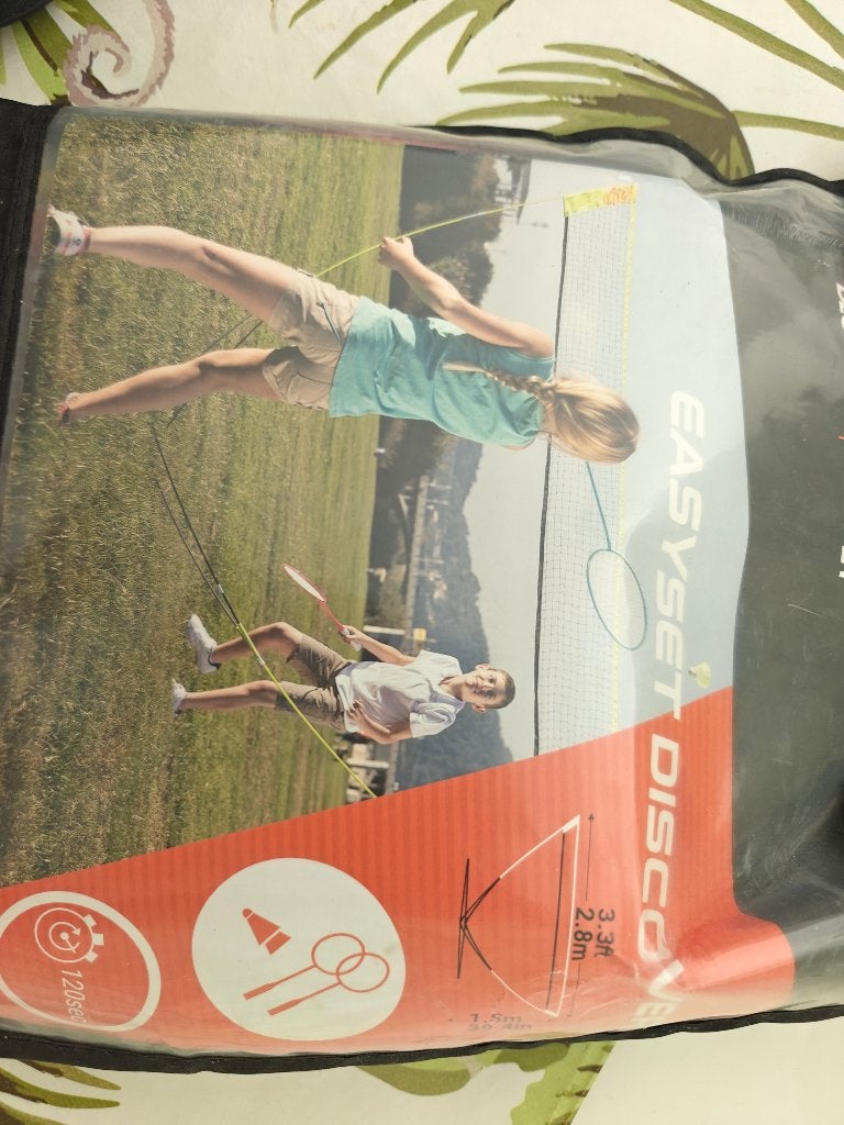 Badminton set + net nieuw, Enlèvement ou Envoi, Neuf