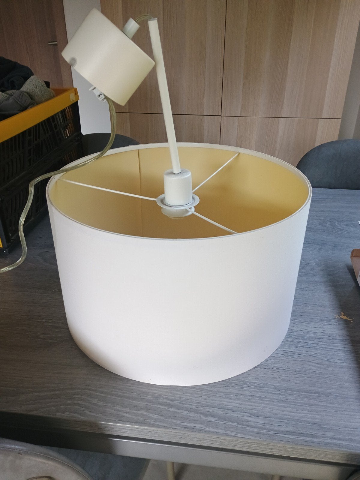 lampenkap diameter 40 cm, Gebruikt, Beige, Rond, 25 cm
