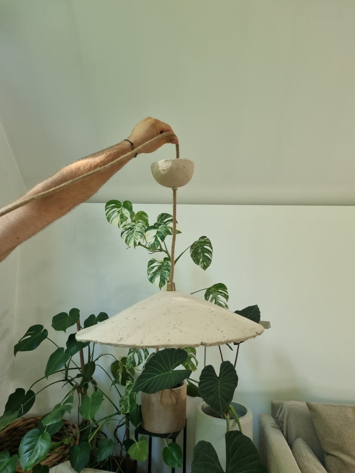 2 lampes suspendues Zara Home, Maison & Meubles, Enlèvement ou Envoi, Comme neuf, Autres matériaux, Wabi sabi