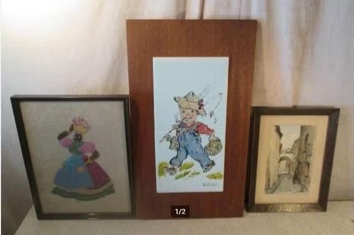 6 œuvres d'art anciennes - diverses, Enlèvement ou Envoi, Comme neuf, Peinture, Création originale