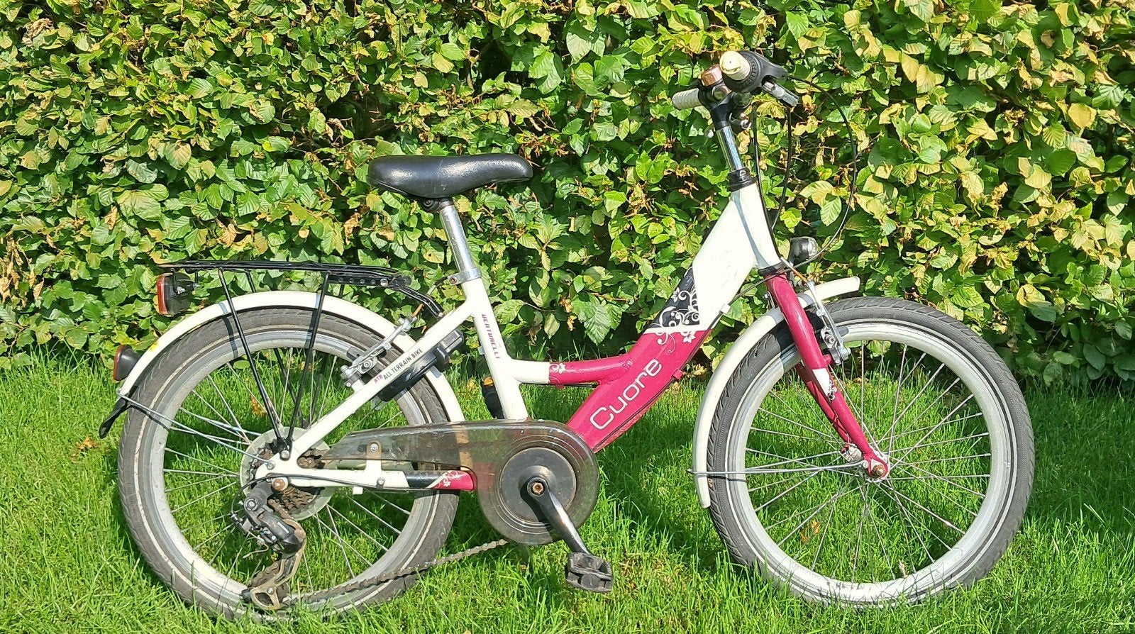 Roze kinderfiets, Fietsen en Brommers, Ophalen, 20 inch of meer, Gebruikt, Velgrem