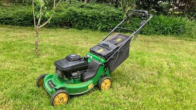 Grasmaaier John Deere - niet werkend, Tuin en Terras, Ophalen, Cirkelmaaier, Gebruikt, Opvangbak