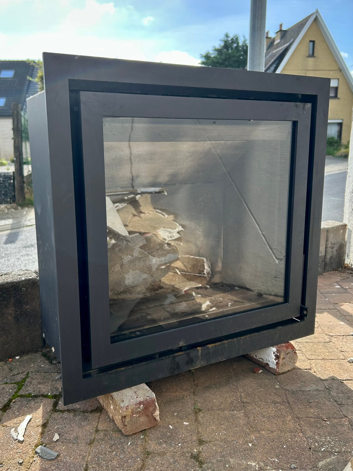 INBOUW HOUTKACHEL BARBAS, Huis en Inrichting, Haarden, Ophalen, Gebruikt, Inbouwhaard, Houthaard