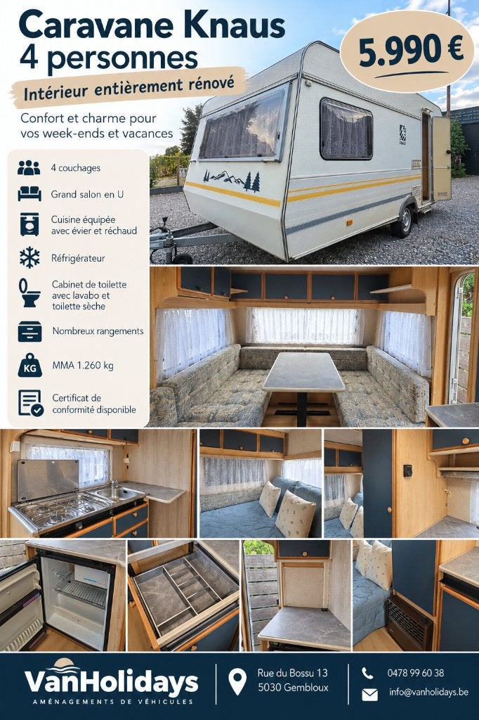 Caravane Knaus 4 personnes – 5.990 €, Enlèvement ou Envoi, Neuf