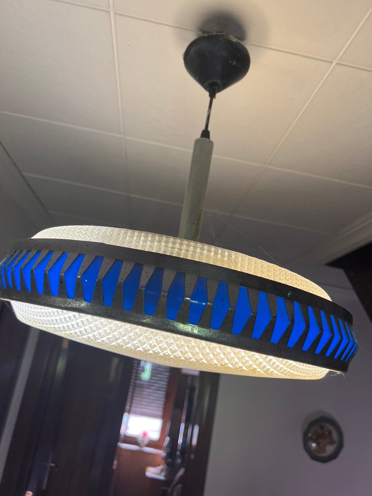 Vintage ufo hanglamp, Ophalen, Gebruikt