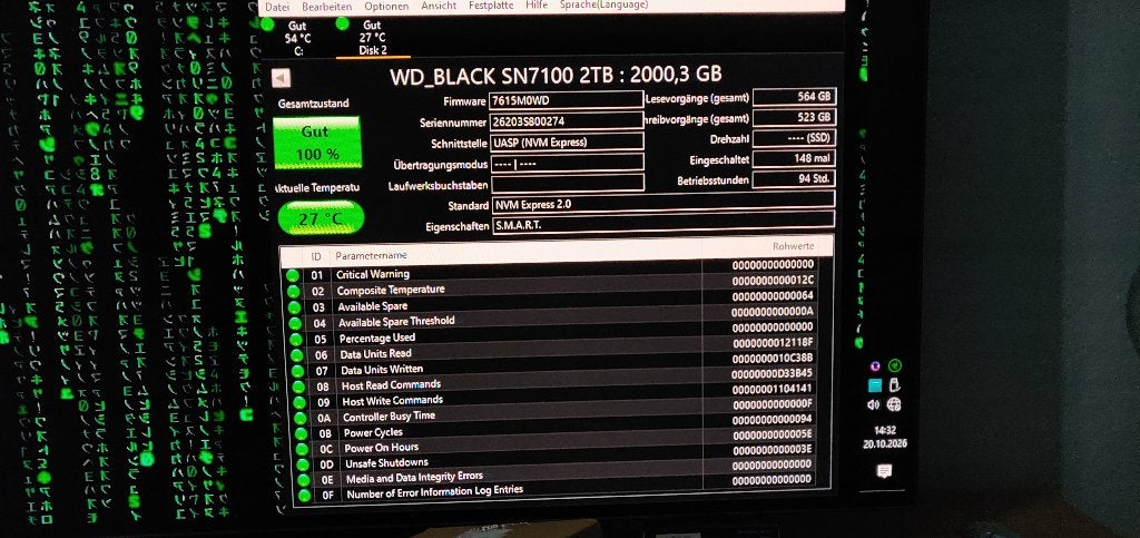 Western Digital WD_BLACK SN7100 2TB NVMe M.2 SSD 100% Health, Computers en Software, Ophalen, Intern, 2TB, Gebruikt
