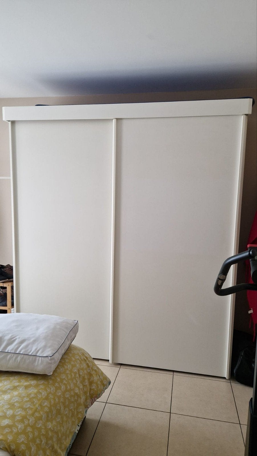 kleerkast wit met schuifdeuren, Huis en Inrichting, Kasten | Kleerkasten, Ophalen, Met deur(en), Gebruikt, 200 cm of meer