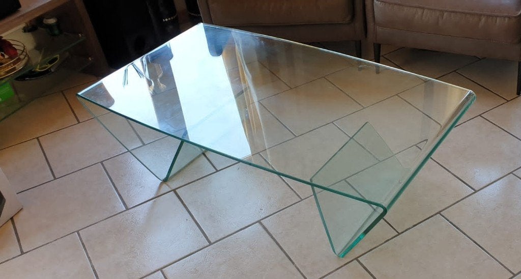 Table en verre, Neuf, Design, 50 à 100 cm, Enlèvement