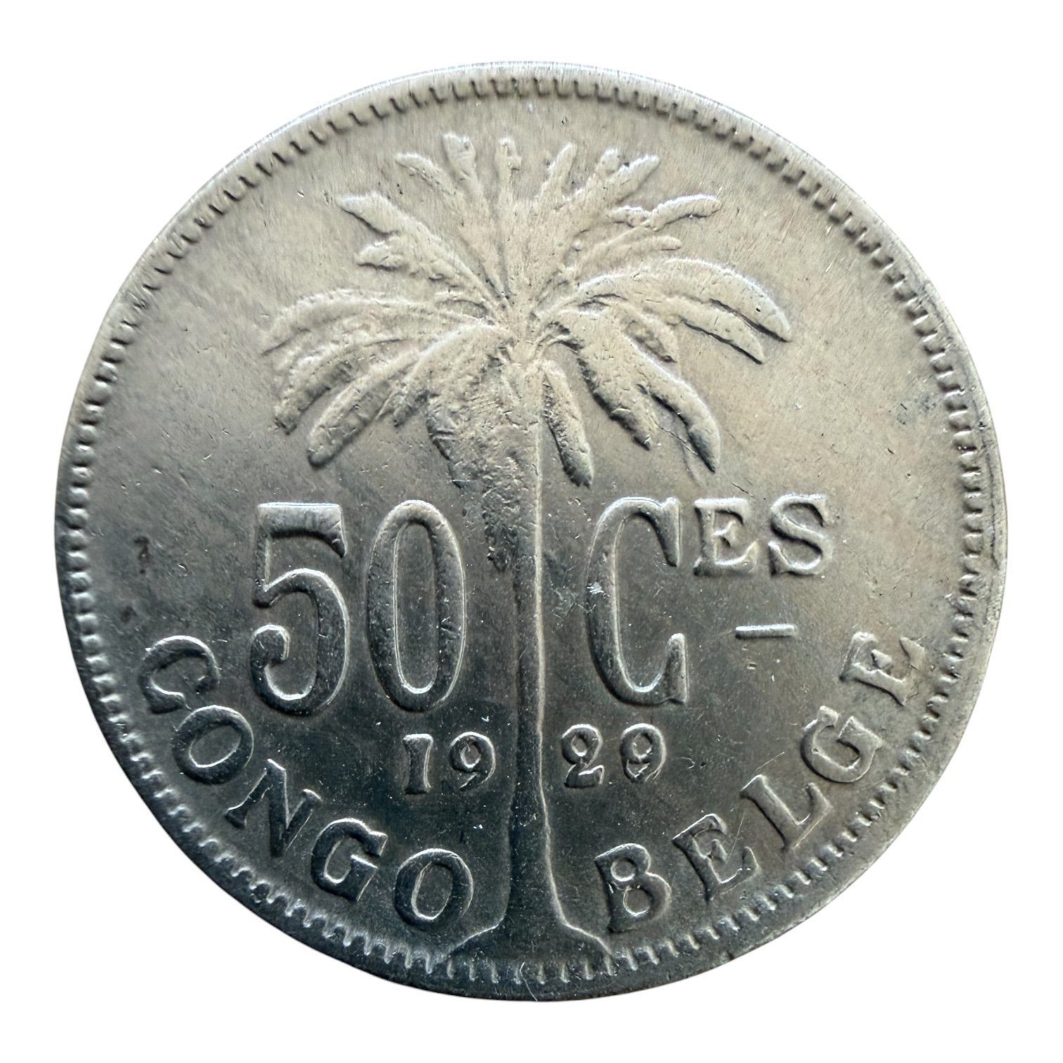 Belgisch Congo 50 Centiem 1929 over 20, Ophalen