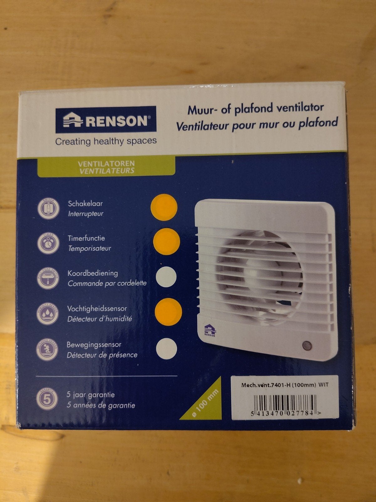 RENSON ventilator 7401-H 100mm wit, Ophalen of Verzenden, Ventilator
