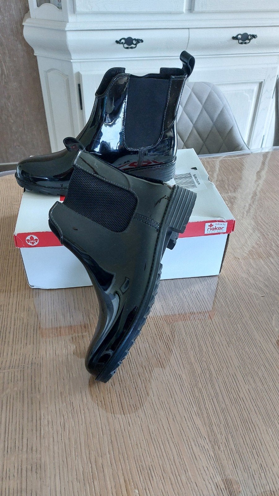 Rieker bottines neuves pluie~vernis~dame 39, Enlèvement, Noir