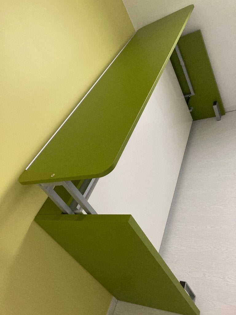 Ruimtebesparend bed inclusief bureau, voor op kot of logies, Ophalen, Overige materialen, Verstelbaar, 90 cm