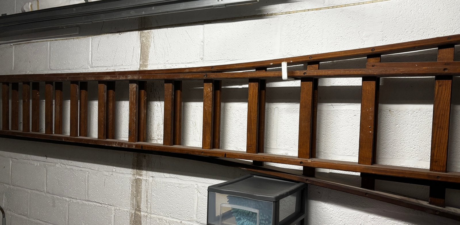 Lange houten ladder, Ophalen, Gebruikt, Ladder