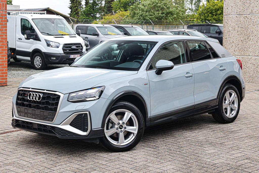 Audi Q2 S-LINE*ACHTERUITRIJCAMERA*NAVIGATIE*ZETELVERWARMING*, Voorwielaandrijving, Blauw, Bedrijf, 3 cilinders