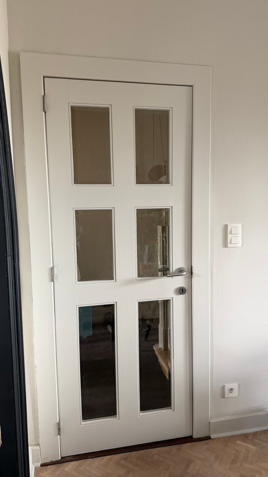 Binnendeur met glas, Doe-het-zelf en Bouw, Deuren en Vliegenramen, Ophalen, 80 tot 100 cm, 215 cm of meer, Binnendeur