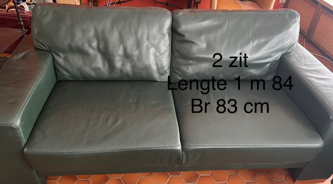Lederen zetel 3-2en 1 zit, Huis en Inrichting, Zetels | Zetels, Ophalen, Zo goed als nieuw