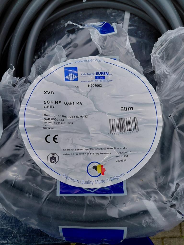 Xvb 5g6mm, lengte +- 30meter, Doe-het-zelf en Bouw, Buizen en Afvoer, Ophalen