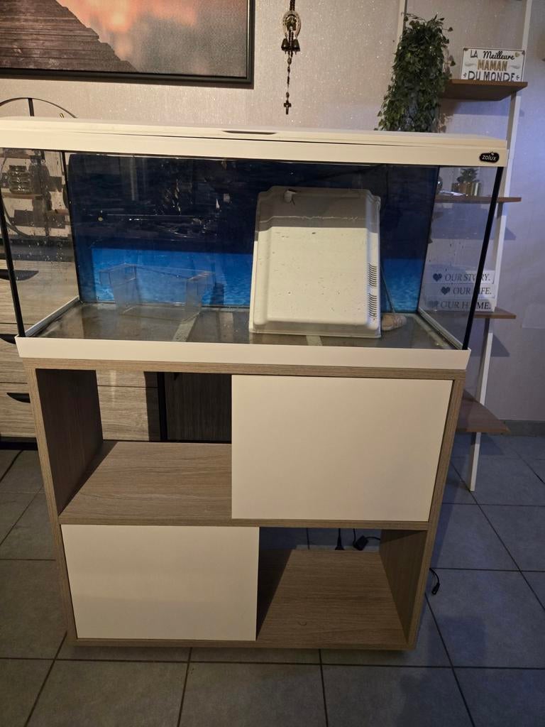 Aquarium zoolux 80L complet avec meuble, Enlèvement, Chauffage