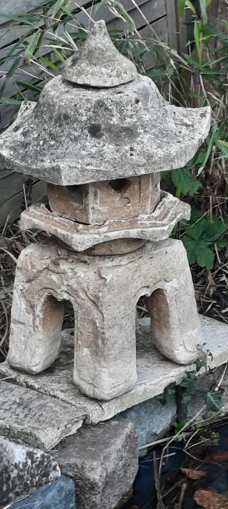Tuindecoratie Japanse lantaarn zandsteen, Tuin en Terras, Tuinbeelden, Ophalen, Gebruikt, Overige materialen, Overige typen