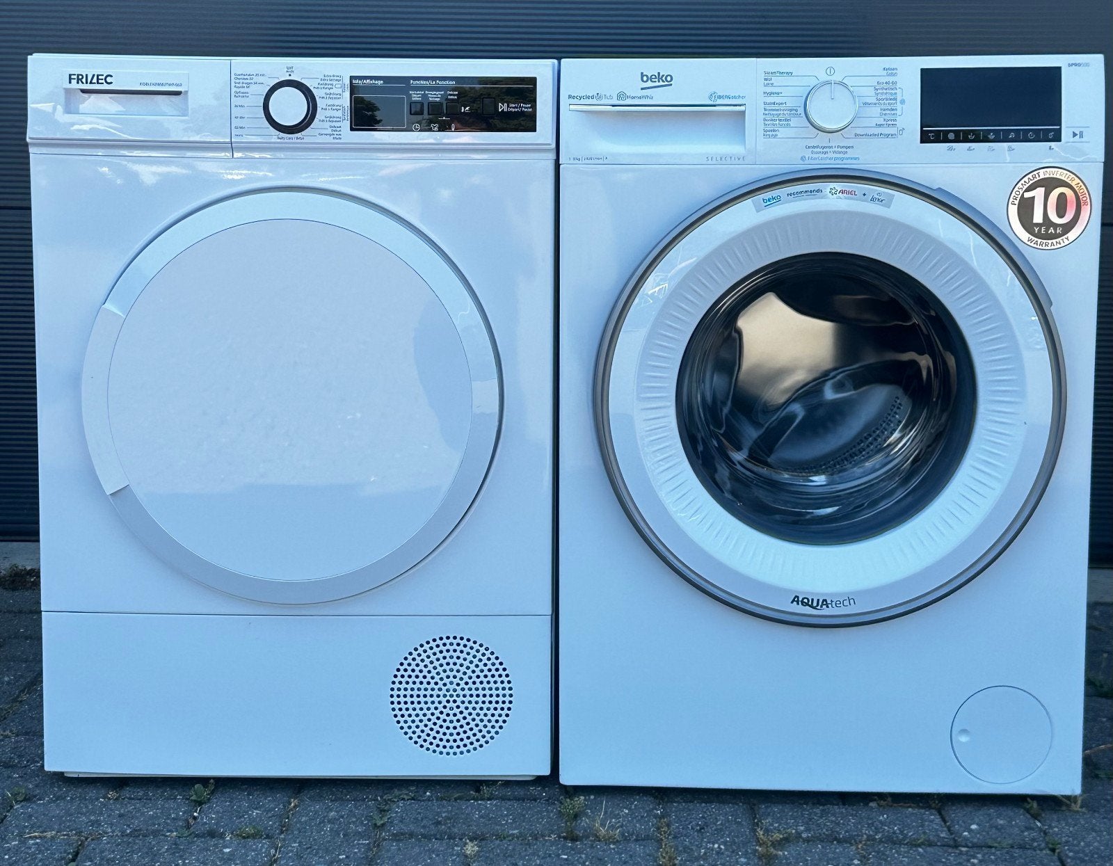 Bijna Nieuw! Beko 9KG A+++ Wasmachine & Frilec 8KG Droger, 8 tot 10 kg, Ophalen of Verzenden, Zo goed als nieuw, Minder dan 85 cm